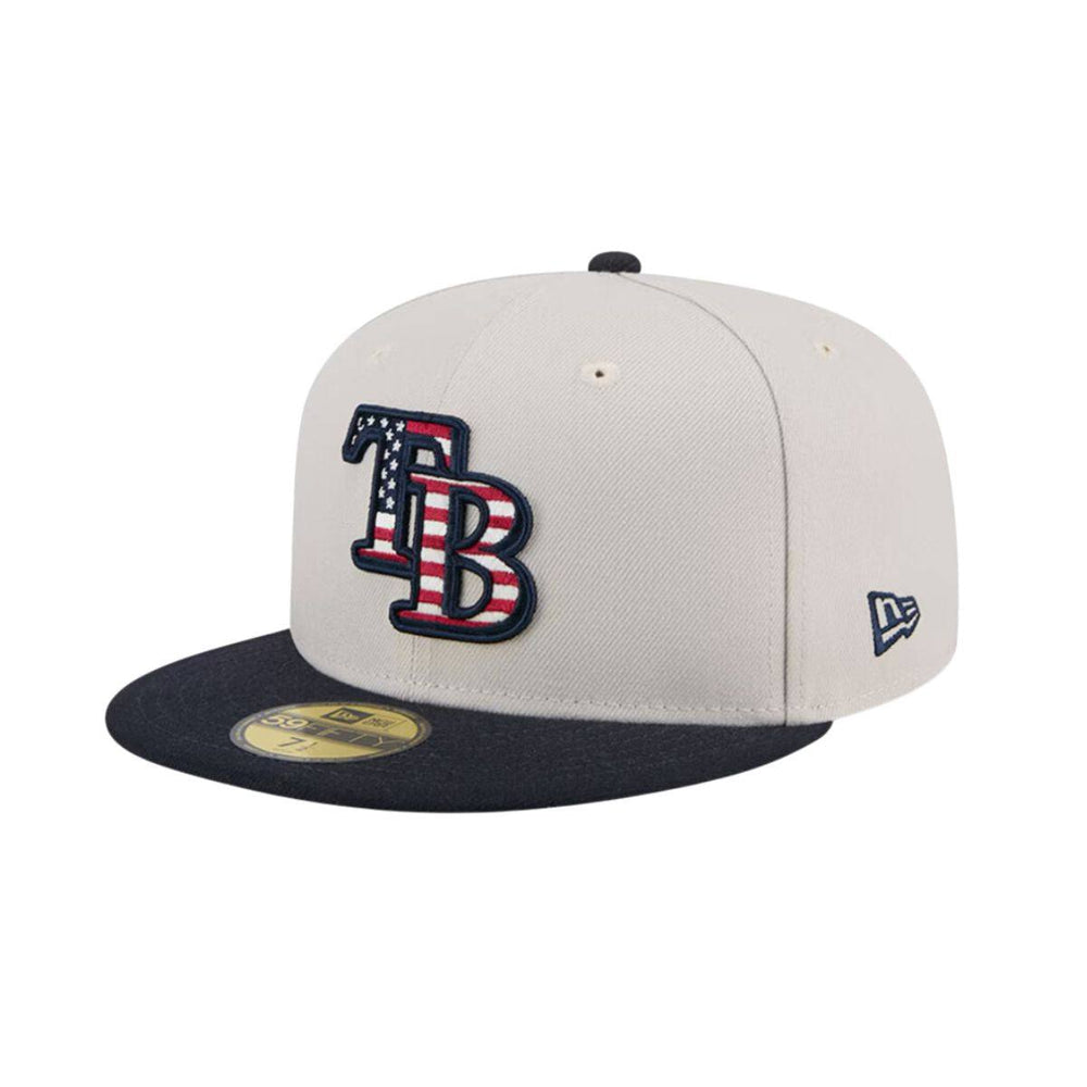 Rays New Era Khaki Navy 2024 On Field July Fourth 59Fifty Fitted Hat - The Bay Republic | Team Store of the Tampa Bay Rays & Rowdies