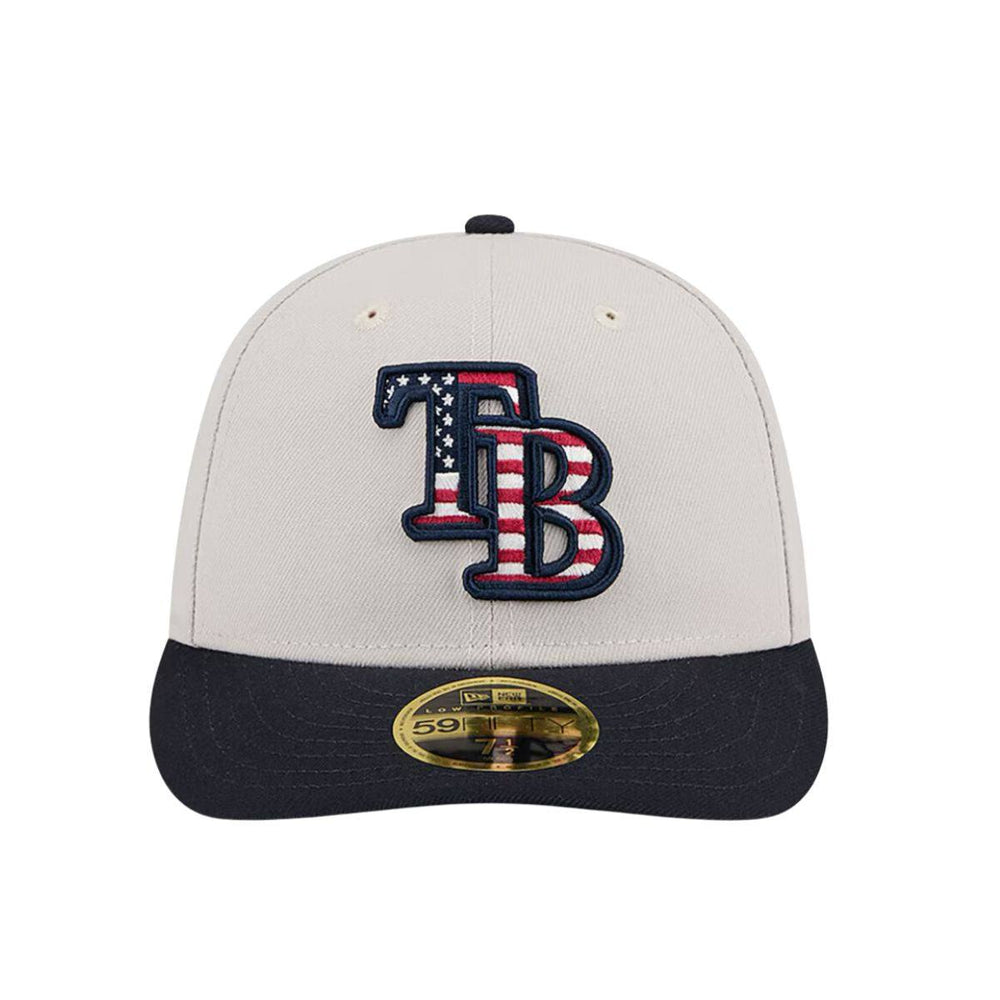 Rays New Era Khaki Navy 2024 On Field July Fourth Low Profile 59Fifty Fitted Hat - The Bay Republic | Team Store of the Tampa Bay Rays & Rowdies