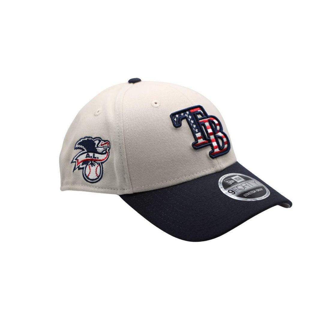 Rays New Era Khaki Navy TB 2024 July Fourth 9Forty Adjustable Hat - The Bay Republic | Team Store of the Tampa Bay Rays & Rowdies