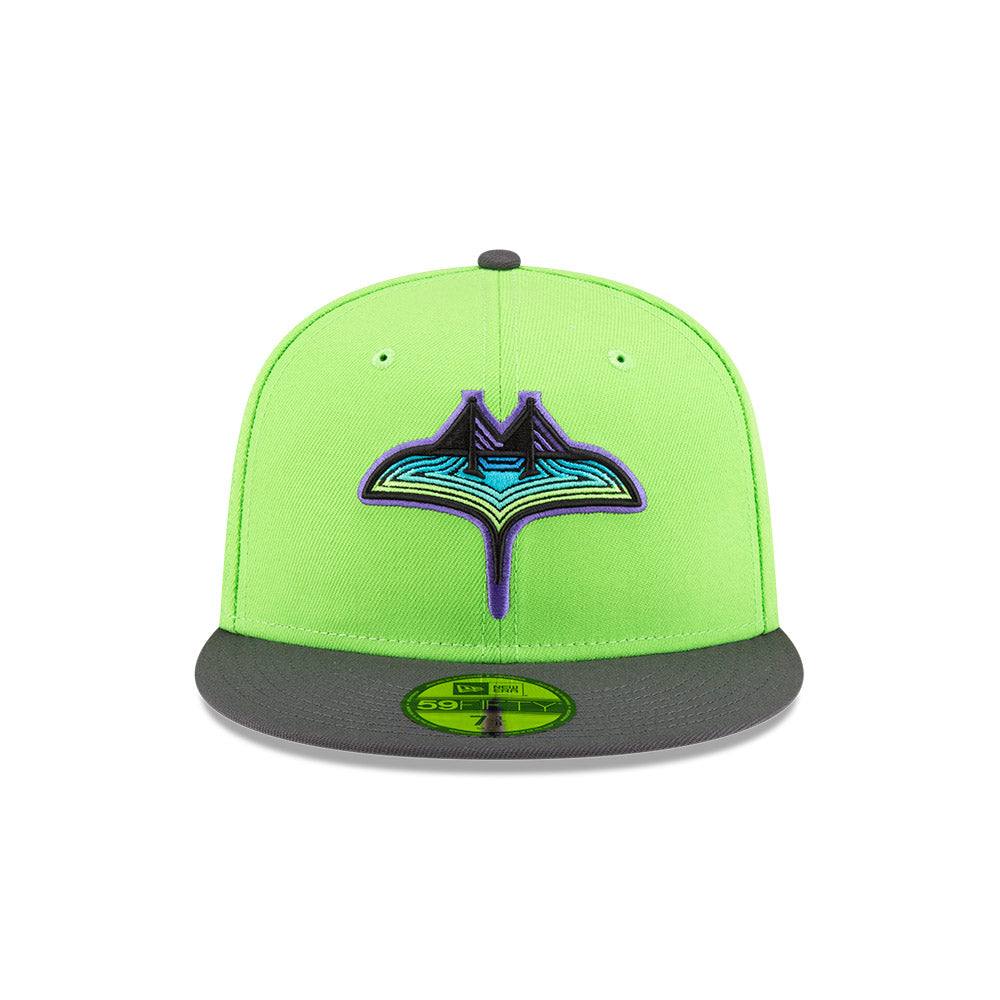 Rays New Era Lime Green Grey Two Tone City Connect Skyway Skate Tampa Bay 59Fifty Fitted Hat - The Bay Republic | Team Store of the Tampa Bay Rays & Rowdies