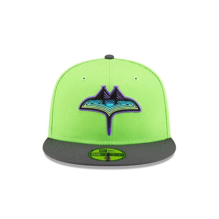 Rays New Era Lime Green Grey Two Tone City Connect Skyway Skate Tampa Bay 59Fifty Fitted Hat - The Bay Republic | Team Store of the Tampa Bay Rays & Rowdies