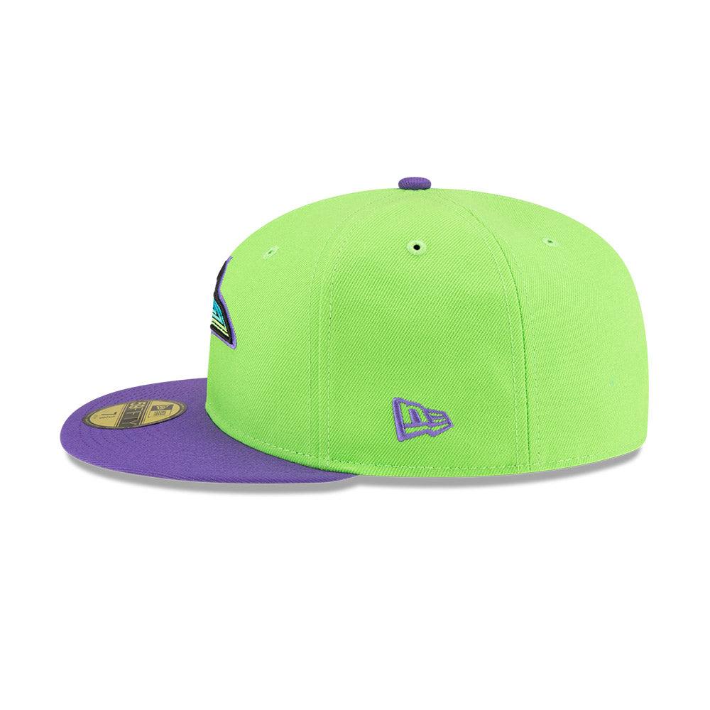 Rays New Era Lime Green Purple Two Tone City Connect Skyway Tampa Bay Flames 59Fifty Fitted Hat - The Bay Republic | Team Store of the Tampa Bay Rays & Rowdies