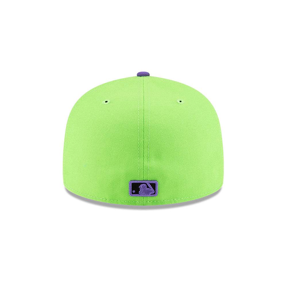 Rays New Era Lime Green Purple Two Tone City Connect Skyway Tampa Bay Flames 59Fifty Fitted Hat - The Bay Republic | Team Store of the Tampa Bay Rays & Rowdies
