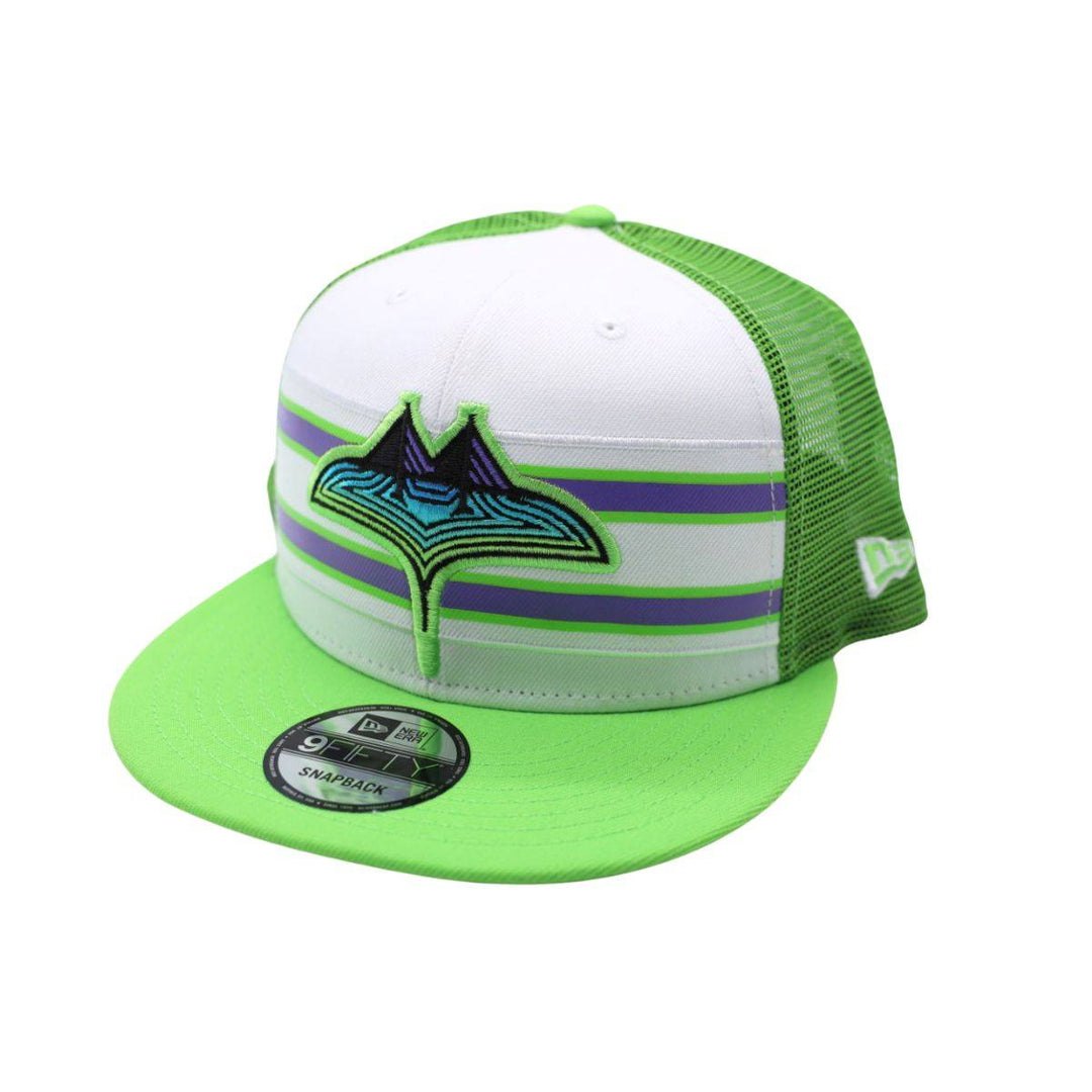 Rays New Era Neon Green Stripes City Connect Skyray 9Fifty Snapback Hat - The Bay Republic | Team Store of the Tampa Bay Rays & Rowdies