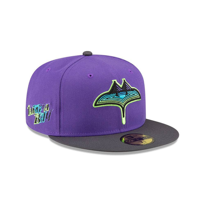 Rays New Era Purple Grey City Connect Skyray Tampa Flames 59Fifty Fitted Hat - The Bay Republic | Team Store of the Tampa Bay Rays & Rowdies