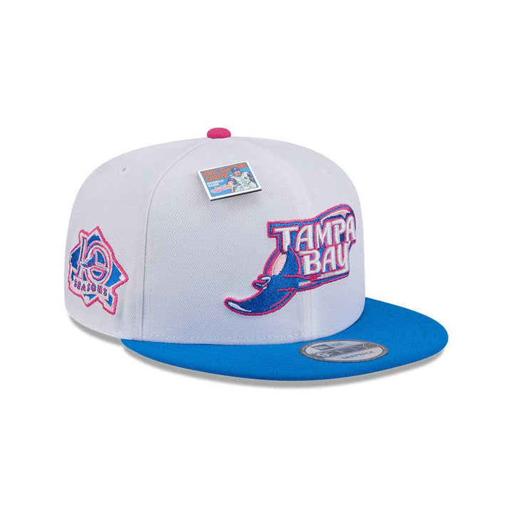 Rays New Era White Blue Big League Chew Cotton Candy 9Fifty Snapback Hat - The Bay Republic | Team Store of the Tampa Bay Rays & Rowdies