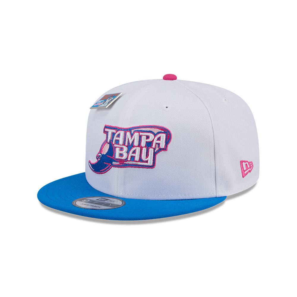 Rays New Era White Blue Big League Chew Cotton Candy 9Fifty Snapback Hat - The Bay Republic | Team Store of the Tampa Bay Rays & Rowdies