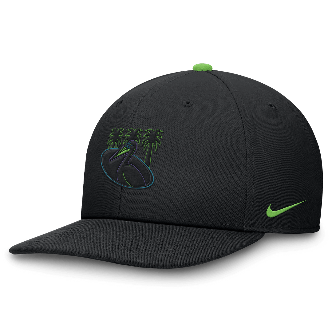 Rays Nike Black City Connect Pelican SkateRay Snapback Pro Cap Hat - The Bay Republic | Team Store of the Tampa Bay Rays & Rowdies