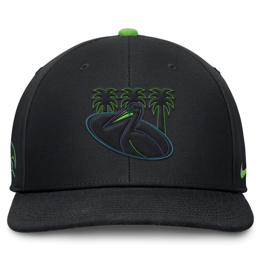 Rays Nike Black City Connect Pelican SkateRay Snapback Pro Cap Hat - The Bay Republic | Team Store of the Tampa Bay Rays & Rowdies