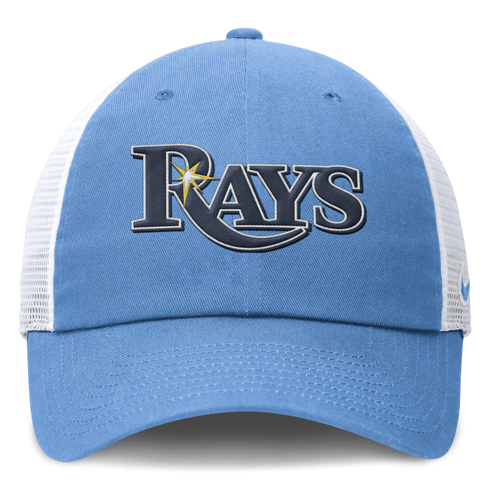 Rays Nike Light Blue Wordmark Club Cap Adjustable Mesh Hat - The Bay Republic | Team Store of the Tampa Bay Rays & Rowdies