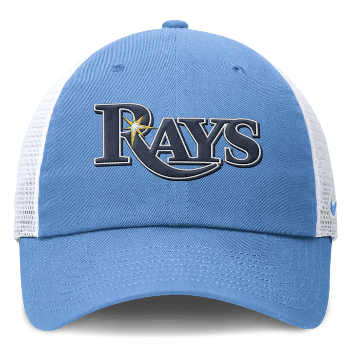 Rays Nike Light Blue Wordmark Club Cap Adjustable Mesh Hat - The Bay Republic | Team Store of the Tampa Bay Rays & Rowdies