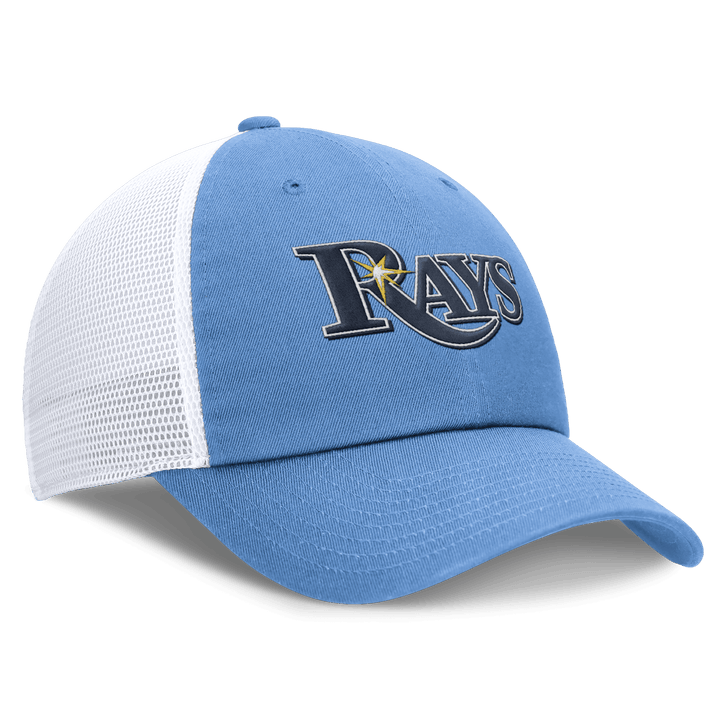 Rays Nike Light Blue Wordmark Club Cap Adjustable Mesh Hat - The Bay Republic | Team Store of the Tampa Bay Rays & Rowdies