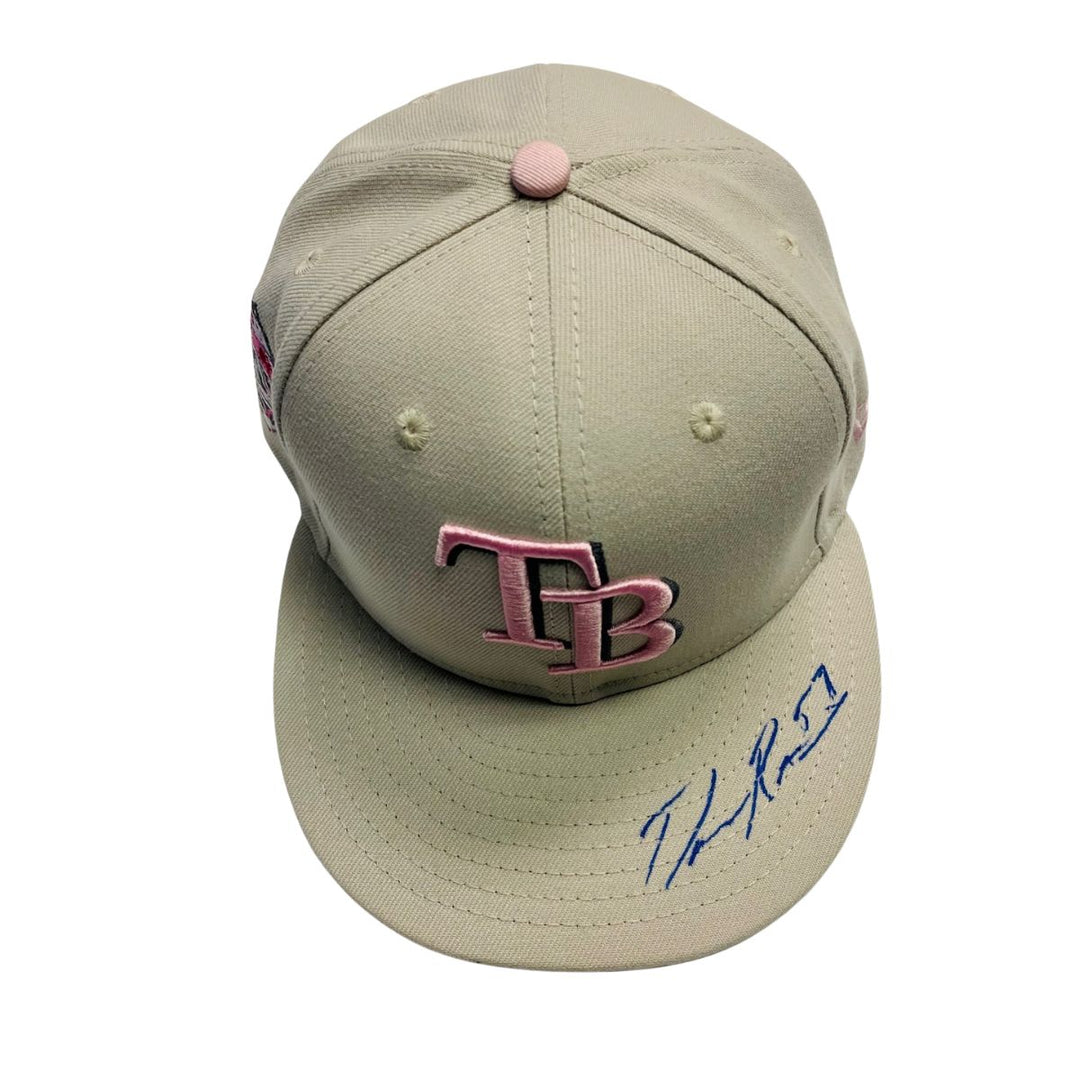 Rays Drew Rasmussen Team Issued Authentic Autographed Mother’s Day Hat