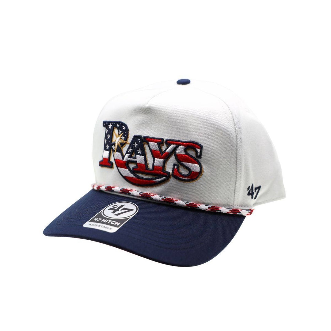 RAYS RED WHITE AND BLUE FLAG 47 BRAND HITCH ADJUSTABLE HAT - The Bay Republic | Team Store of the Tampa Bay Rays & Rowdies