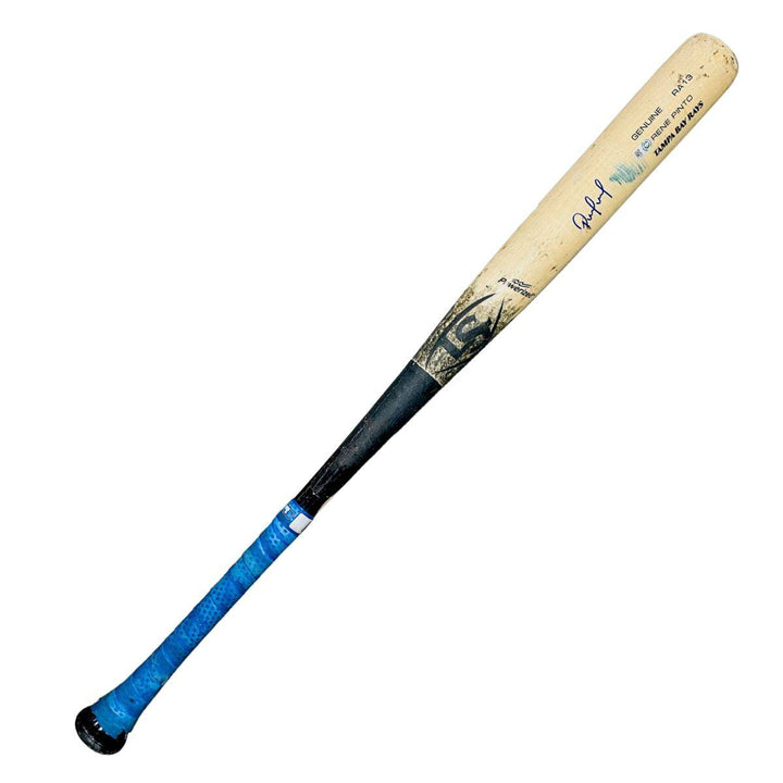 RAYS RENE PINTO GAME-USED AUTOGRAPHED BROKEN BAT - The Bay Republic | Team Store of the Tampa Bay Rays & Rowdies