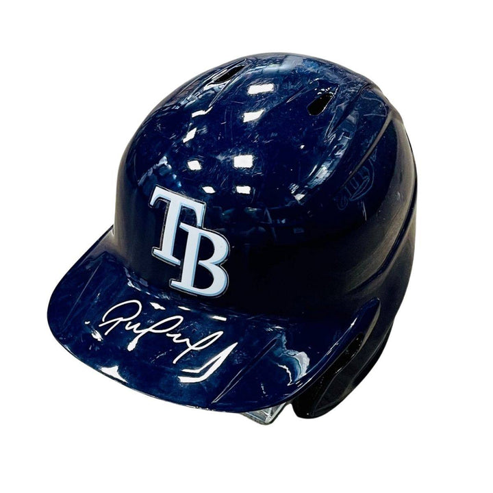 RAYS RENE PINTO GAME-USED AUTOGRAPHED TB BATTING HELMET - The Bay Republic | Team Store of the Tampa Bay Rays & Rowdies