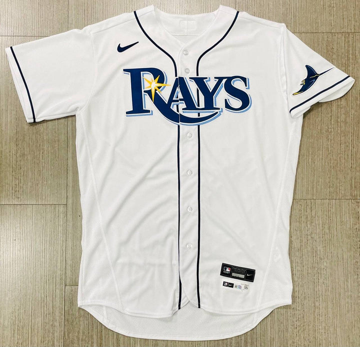 RAYS RENE PINTO TEAM ISSUED AUTHENTIC AUTOGRAPHED WHITE RAYS JERSEY - The Bay Republic | Team Store of the Tampa Bay Rays & Rowdies