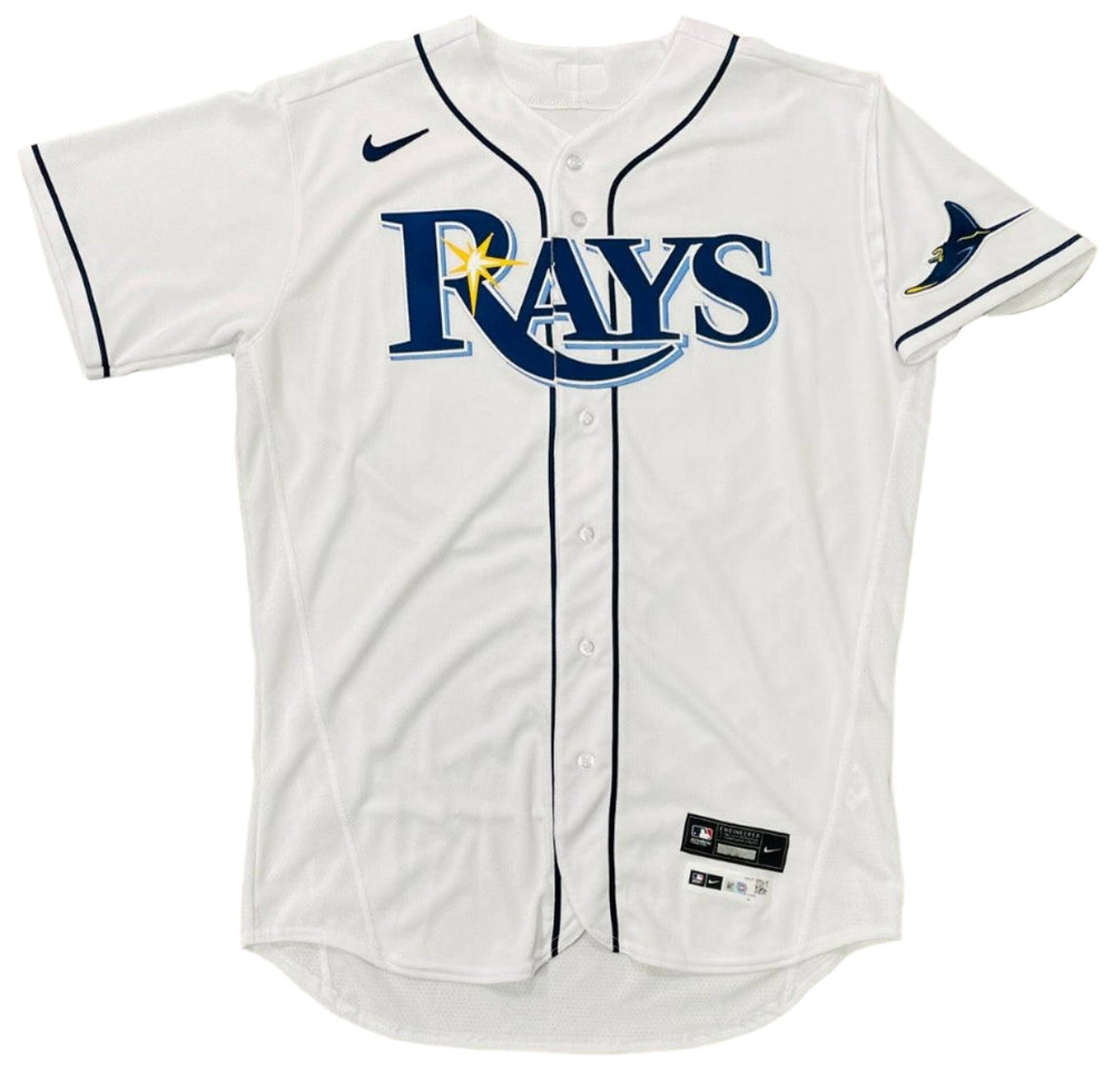 RAYS RENE PINTO TEAM ISSUED AUTHENTIC AUTOGRAPHED WHITE RAYS JERSEY - The Bay Republic | Team Store of the Tampa Bay Rays & Rowdies