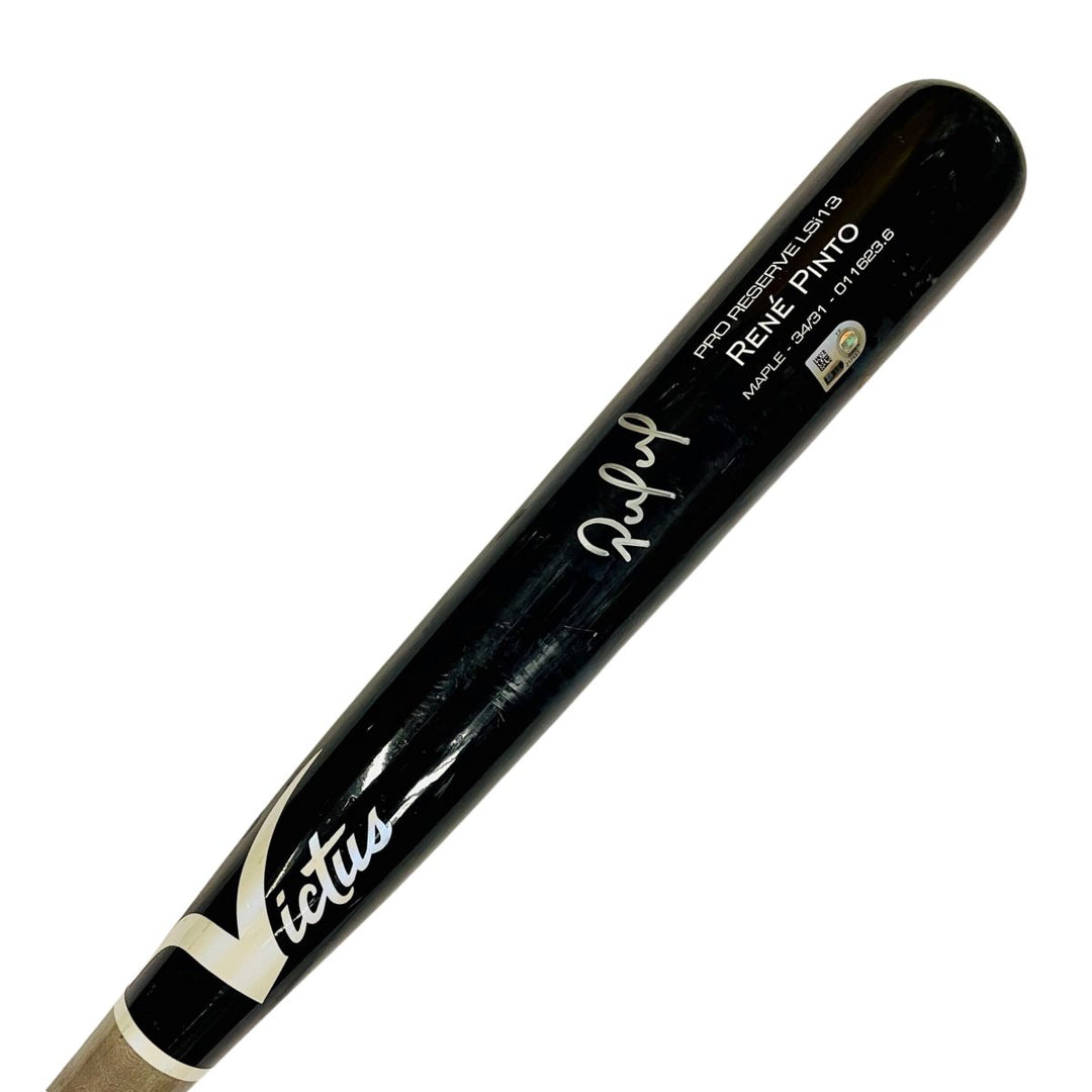 Rays Rene Pinto Team Issued Autographed Broken Bat