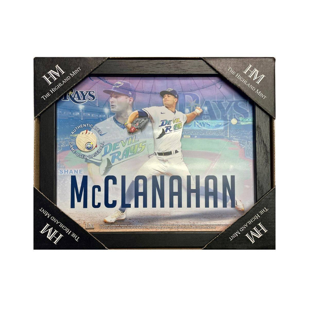 RAYS SHANE MCCLANAHAN AUTHENTIC GAME-USED BASE PIECE DISPLAY - The Bay Republic | Team Store of the Tampa Bay Rays & Rowdies
