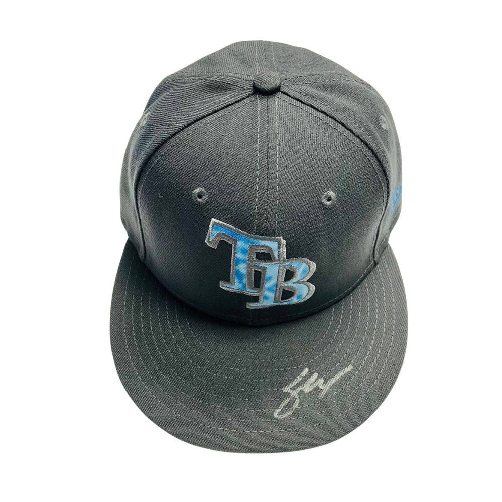 RAYS SHANE MCCLANAHAN GAME-USED AUTHENTIC AUTOGRAPHED FATHER'S DAY HAT - The Bay Republic | Team Store of the Tampa Bay Rays & Rowdies