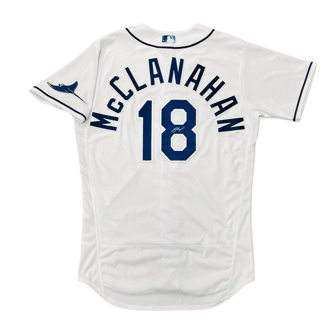 RAYS SHANE MCCLANAHAN TEAM ISSUED AUTHENTIC AUTOGRAPHED WHITE RAYS JERSEY - The Bay Republic | Team Store of the Tampa Bay Rays & Rowdies