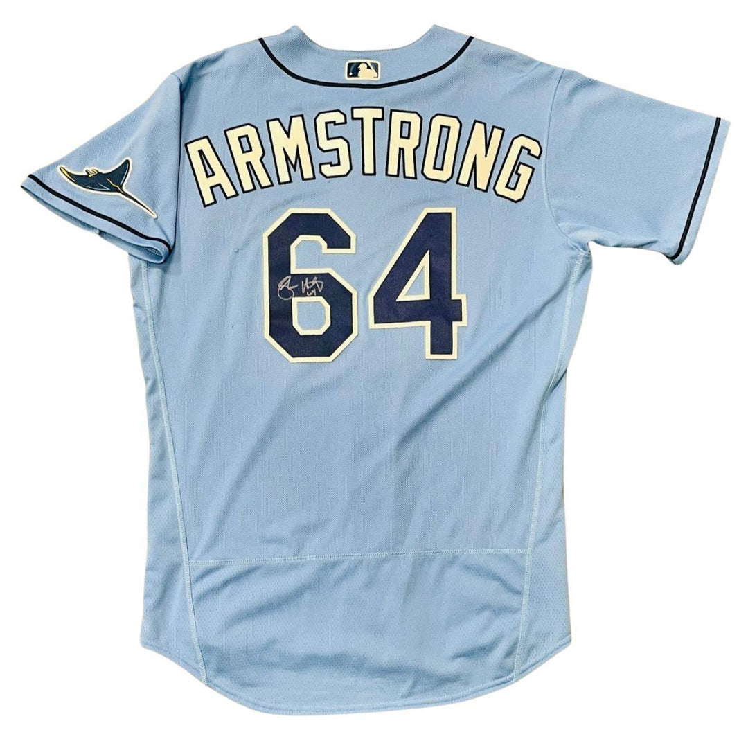 RAYS SHAWN ARMSTRONG TEAM ISSUED AUTHENTIC AUTOGRAPHED BURST RAYS JERSEY - The Bay Republic | Team Store of the Tampa Bay Rays & Rowdies