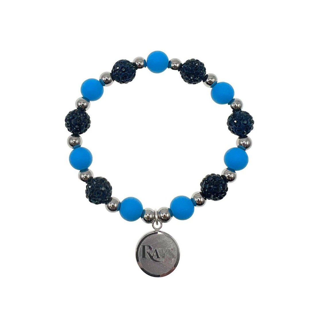RAYS SILVER BLUE SADIE RUSTIC CUFF BEADED BRACELET - The Bay Republic | Team Store of the Tampa Bay Rays & Rowdies