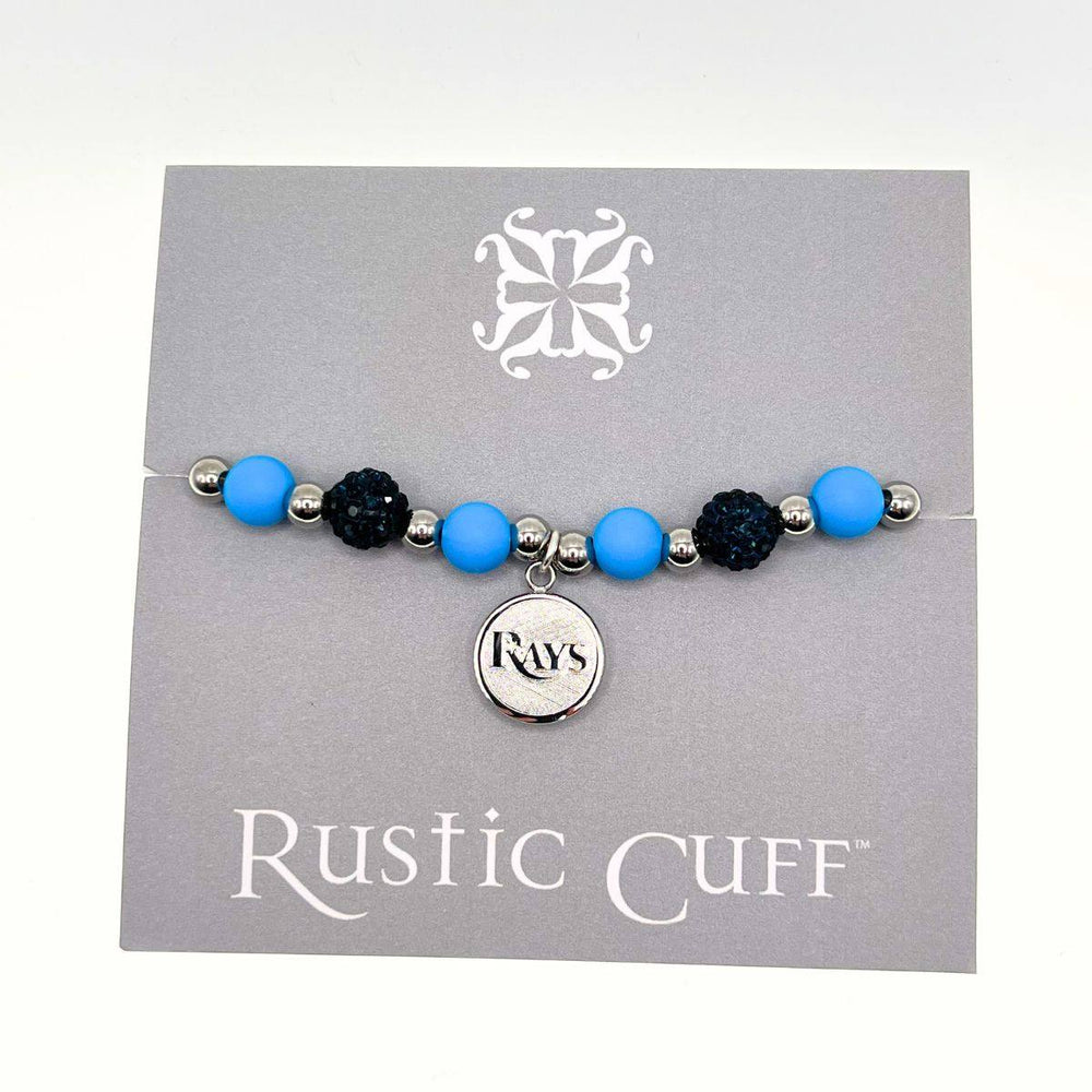 RAYS SILVER BLUE SADIE RUSTIC CUFF BEADED BRACELET - The Bay Republic | Team Store of the Tampa Bay Rays & Rowdies