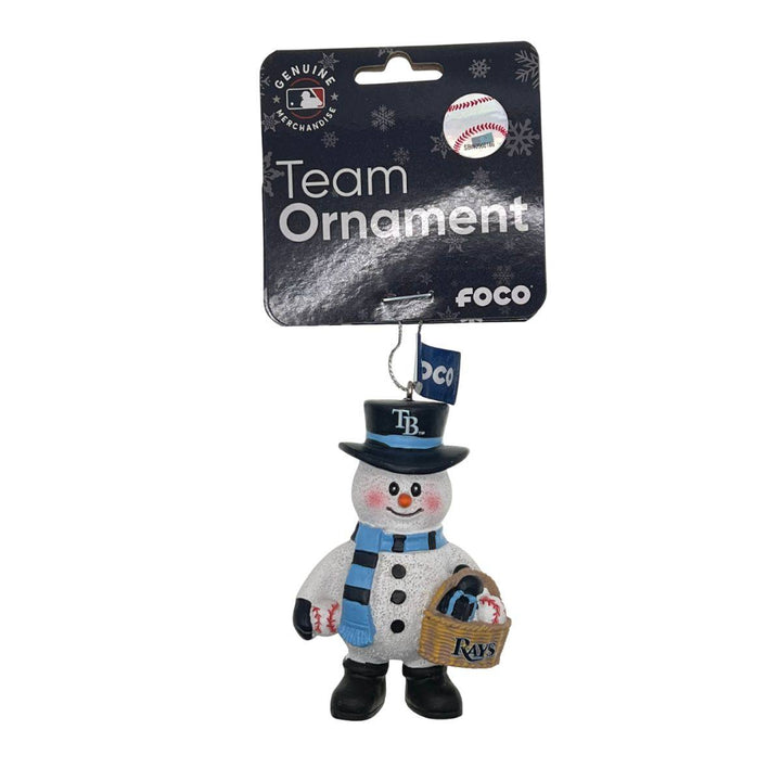 RAYS SNOWMAN WITH BASKET HOLIDAY ORNAMENT - The Bay Republic | Team Store of the Tampa Bay Rays & Rowdies