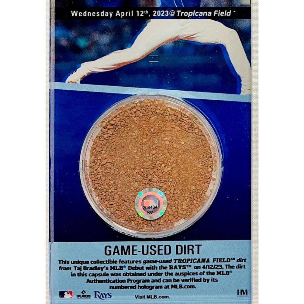 RAYS TAJ BRADLEY AUTHENTIC DEBUT GAME-USED FIELD DIRT ACRYLIC TICKET - The Bay Republic | Team Store of the Tampa Bay Rays & Rowdies
