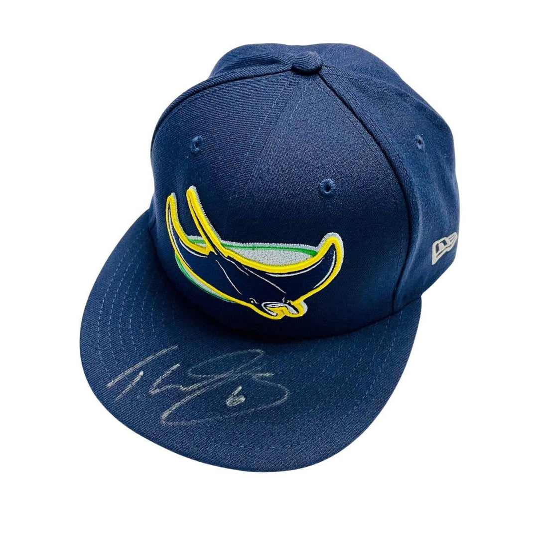 RAYS TAYLOR WALLS GAME-USED AUTHENTIC AUTOGRAPHED FATHER'S DAY HAT - The Bay Republic | Team Store of the Tampa Bay Rays & Rowdies