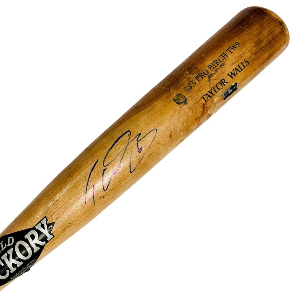 RAYS TAYLOR WALLS GAME USED AUTOGRAPHED BROKEN BAT - The Bay Republic | Team Store of the Tampa Bay Rays & Rowdies