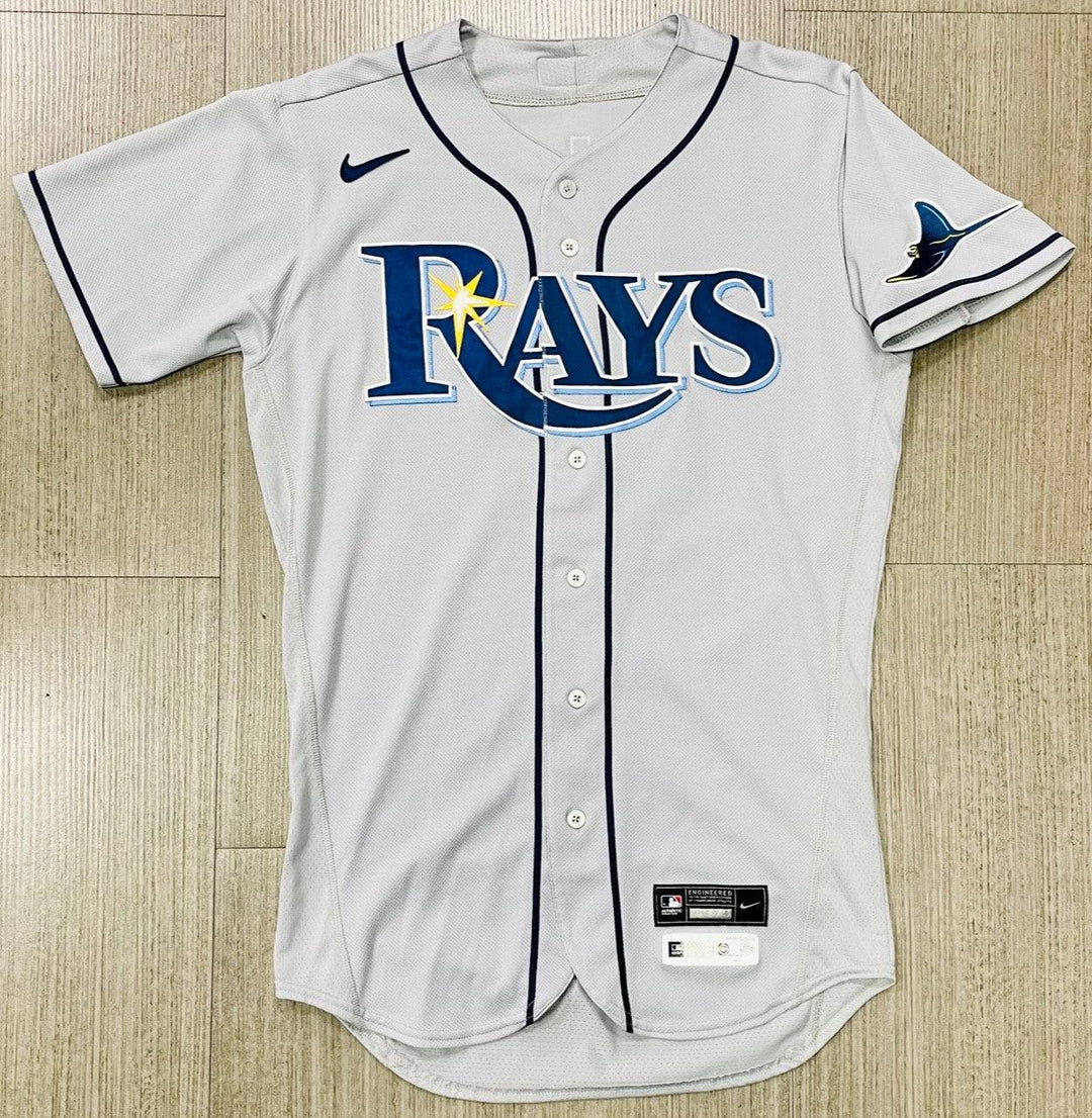 RAYS TAYLOR WALLS TEAM ISSUED AUTHENTIC AUTOGRAPHED GREY RAYS JERSEY - The Bay Republic | Team Store of the Tampa Bay Rays & Rowdies