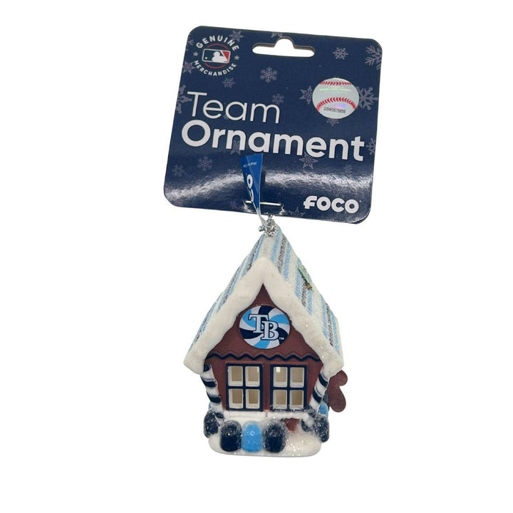 RAYS TB LED GINGERBREAD HOUSE HOLIDAY ORNAMENT - The Bay Republic | Team Store of the Tampa Bay Rays & Rowdies