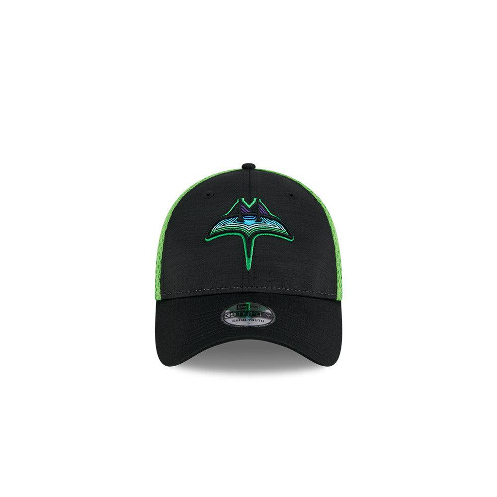 Rays Toddler Child Youth New Era Black Green City Connect SkyRay 39Thirty Flex Fit Hat