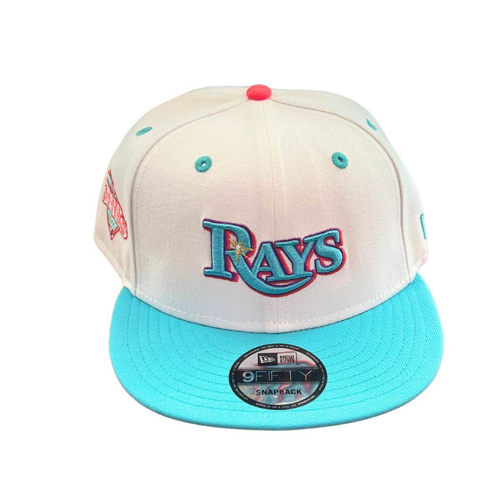 RAYS WHITE TEAL WORLD SERIES 2008 NEW ERA 9FIFTY SNAPBACK HAT - The Bay Republic | Team Store of the Tampa Bay Rays & Rowdies