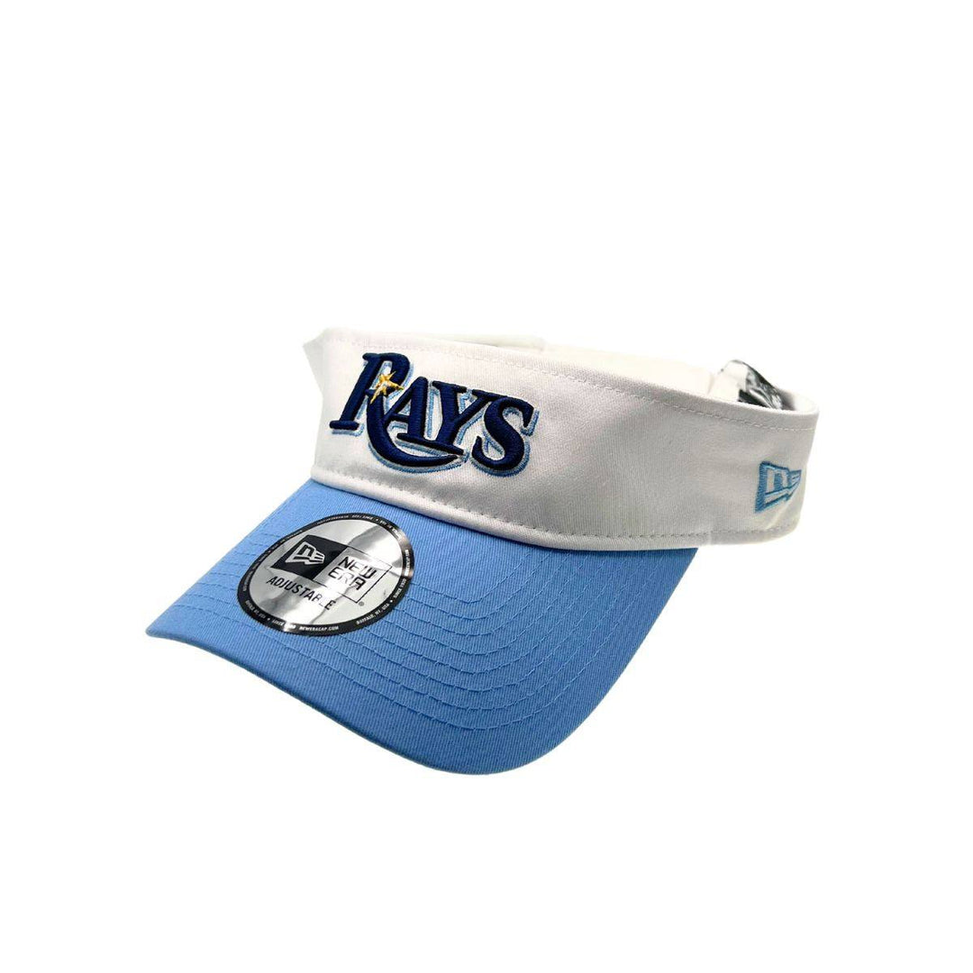 RAYS WHITE WITH BLUE BILL WORDMARK NEW ERA VISOR - The Bay Republic | Team Store of the Tampa Bay Rays & Rowdies