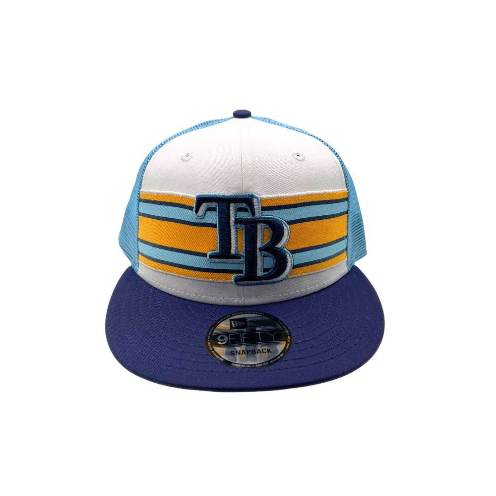 RAYS WHITE/BLUE TB STRIPES UNDER VISOR 9FIFTY NEW ERA SNAPBACK HAT - The Bay Republic | Team Store of the Tampa Bay Rays & Rowdies