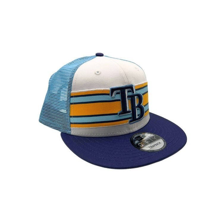 RAYS WHITE/BLUE TB STRIPES UNDER VISOR 9FIFTY NEW ERA SNAPBACK HAT - The Bay Republic | Team Store of the Tampa Bay Rays & Rowdies