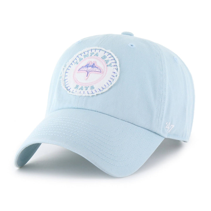 Rays Women's '47 Brand Light Blue City Connect Skyray Circle Patch Clean Up Adjustable Hat - The Bay Republic | Team Store of the Tampa Bay Rays & Rowdies