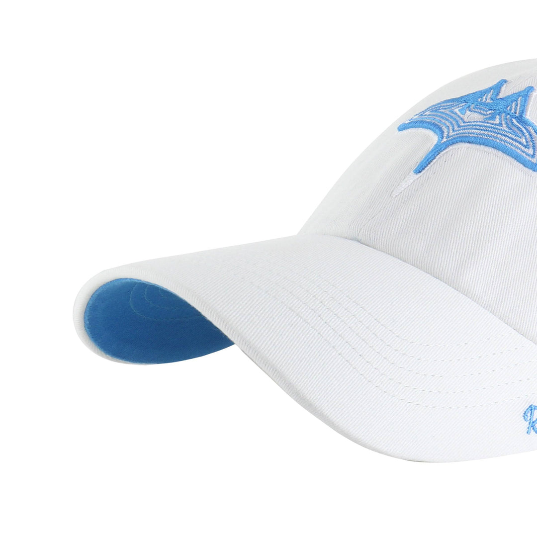 Rays Women's '47 Brand White Blue City Connect Skyray Clean Up Adjustable Hat - The Bay Republic | Team Store of the Tampa Bay Rays & Rowdies