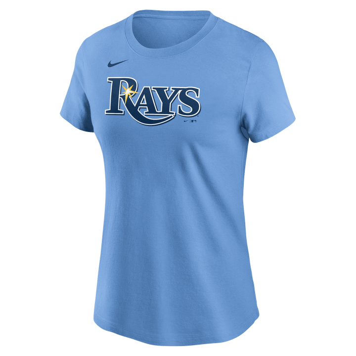 RAYS WOMEN'S LIGHT BLUE WORDMARK NIKE T-SHIRT - The Bay Republic | Team Store of the Tampa Bay Rays & Rowdies