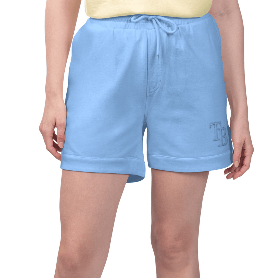 Rays Women's Margaritaville Blue Embroidered Shorts - The Bay Republic | Team Store of the Tampa Bay Rays & Rowdies