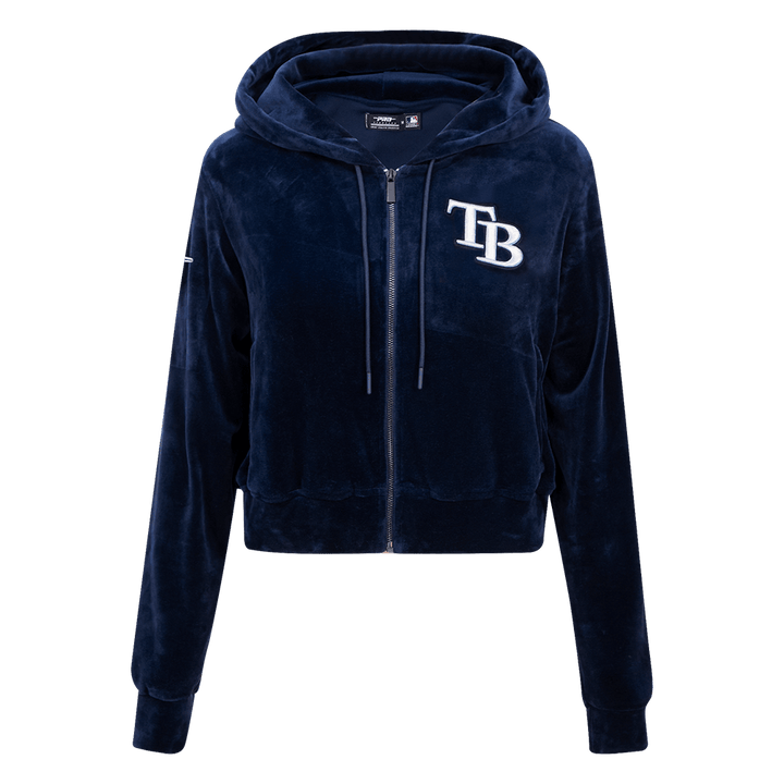 RAYS WOMEN'S NAVY TB RFC PROMAX VELOUR ZIP UP HOODIE - The Bay Republic | Team Store of the Tampa Bay Rays & Rowdies