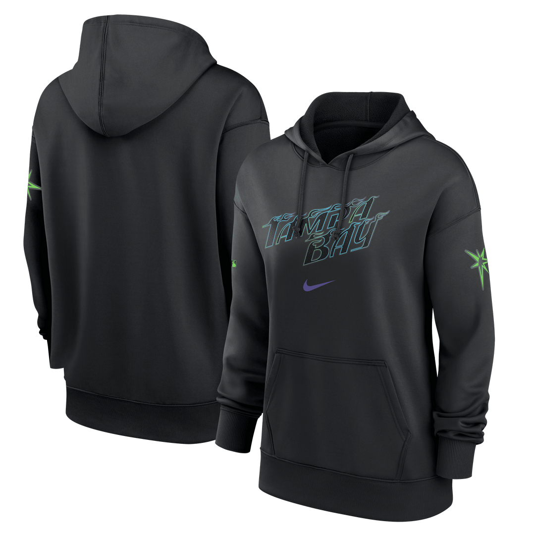 Rays Women's Nike Black Authentic Collection City Connect Therma Hoodie - The Bay Republic | Team Store of the Tampa Bay Rays & Rowdies