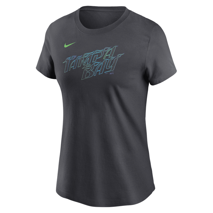 Rays Women's Nike Charcoal Grey City Connect Brandon Lowe Player T-Shirt - The Bay Republic | Team Store of the Tampa Bay Rays & Rowdies
