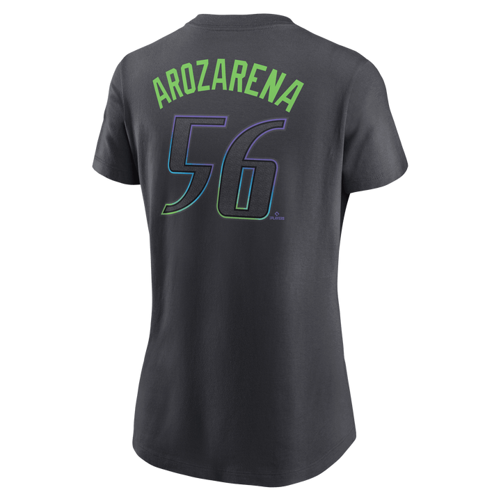 Rays Women's Nike Charcoal Grey City Connect Randy Arozarena Player T-Shirt - The Bay Republic | Team Store of the Tampa Bay Rays & Rowdies