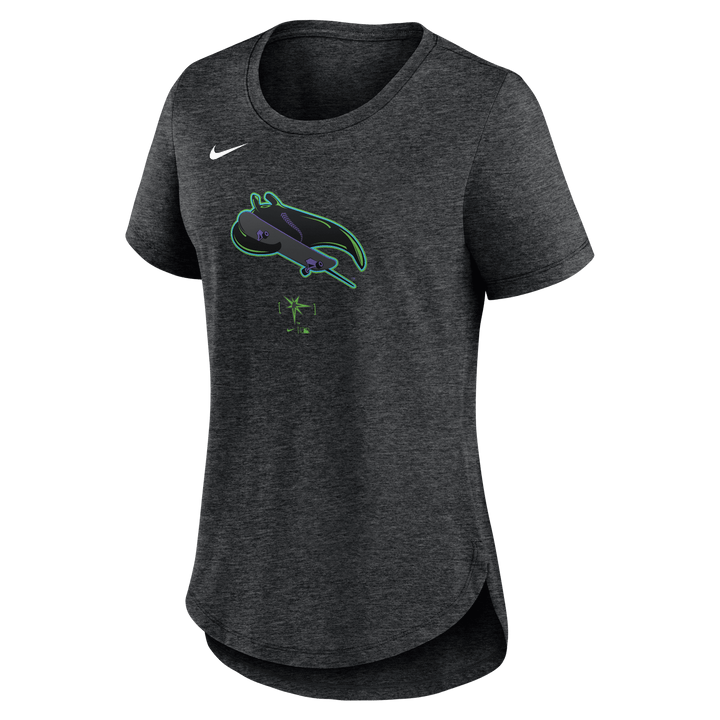 Rays Women's Nike Charcoal Grey Skateboard Logo City Connect T-Shirt - The Bay Republic | Team Store of the Tampa Bay Rays & Rowdies