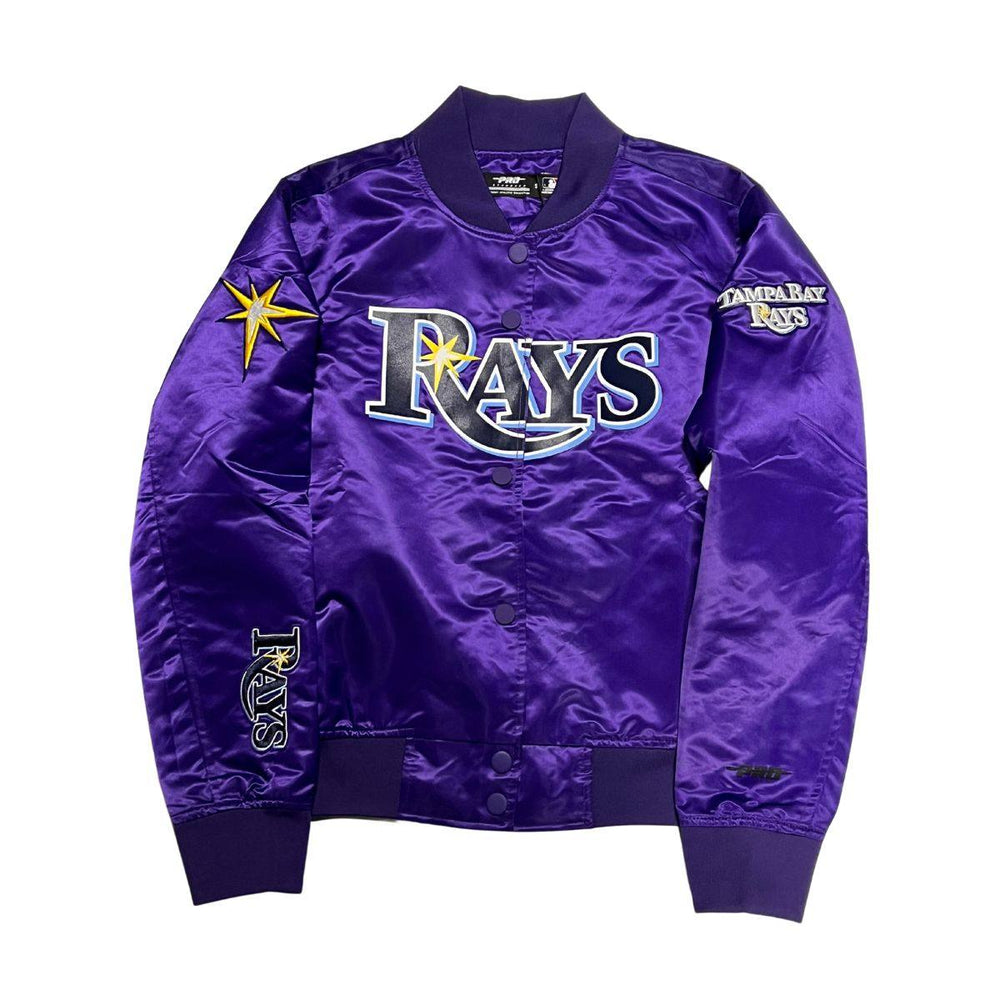 RAYS WOMEN'S PURPLE ALL LOGOS RFC PROMAX SATIN JACKET - The Bay Republic | Team Store of the Tampa Bay Rays & Rowdies